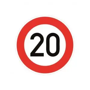 Schild "Zulässige Höchstgeschwindigkeit 20", Ø 42cm (274-20)