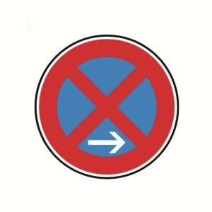 Schild "Absolutes Halteverbot", Ø 60cm,Aufstellung rechts Ende (283-20)