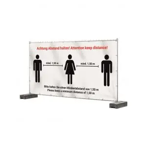 Bauzaunbanner PVC "Abstand halten"