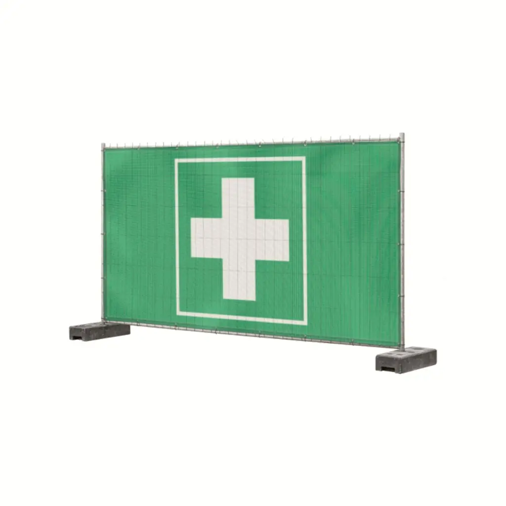 Bauzaunbanner Mesh "Erste Hilfe"