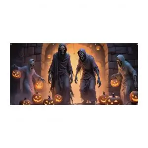 Banner "Vier Skelette auf der Suche"