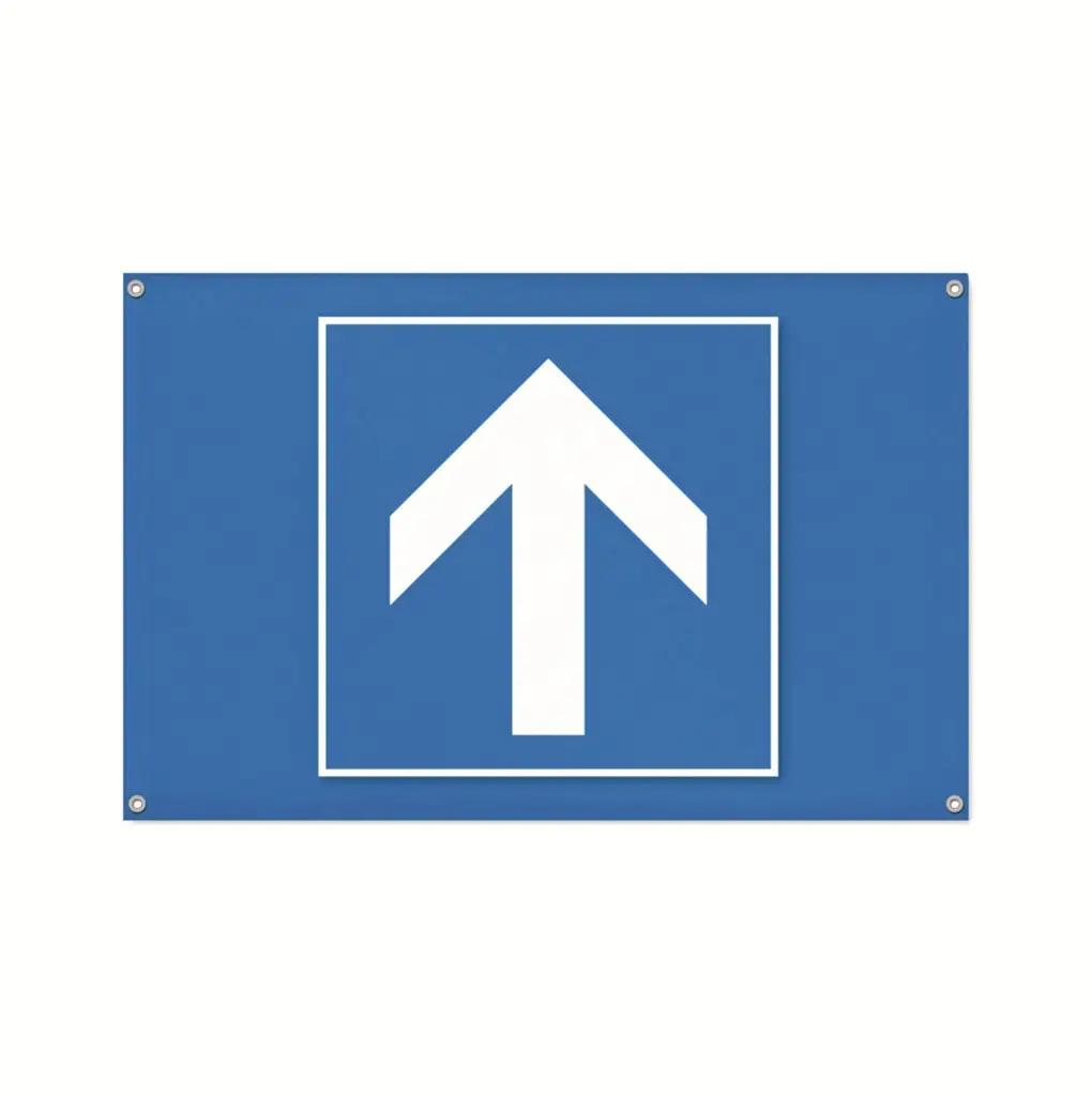 Banner Blau Pfeil nach oben