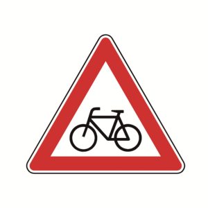 Schild "Radverkehr, Aufstellung rechts", Ø 60cm,  (138-10)